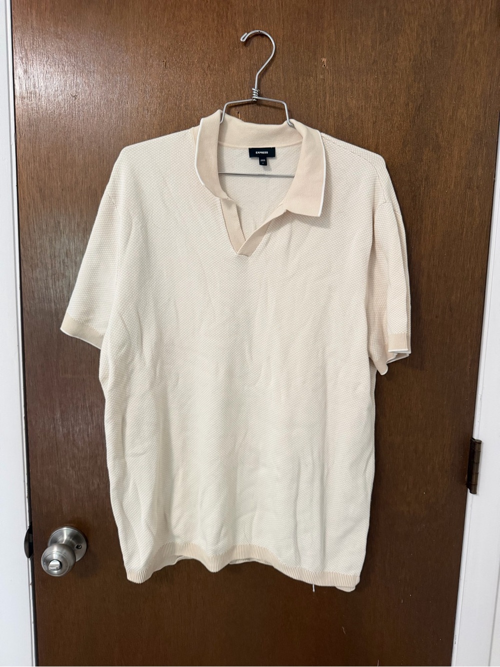 Express Cream Short-Sleeve Polo Shirt